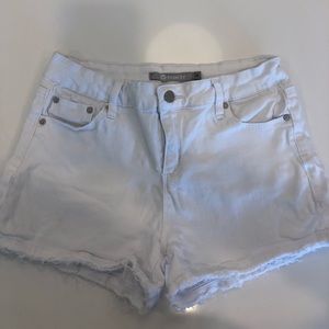 Tractr white denim cut off shorts